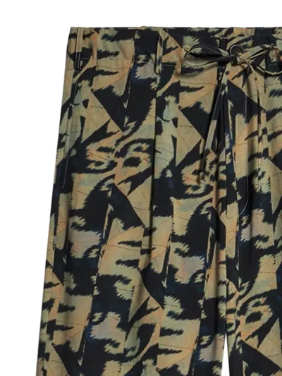 Pierre-louis Mascia Dylan Pleated-front Printed Trousers In Green