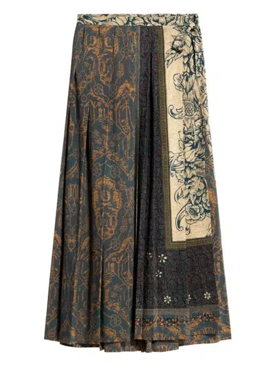 Pierre-louis Mascia Dylan Maxi Pleated Skirt In Multi