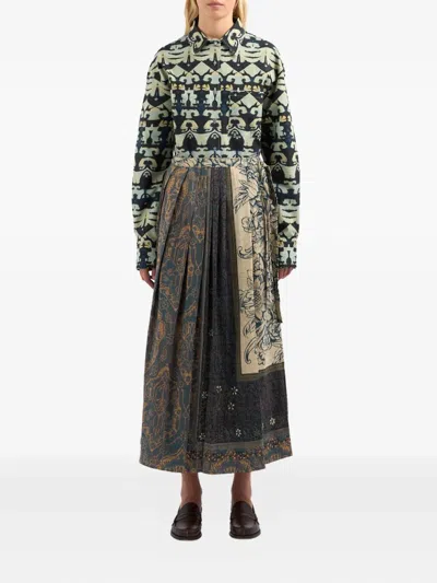 Pierre-louis Mascia Dylan Maxi Pleated Skirt In Multi