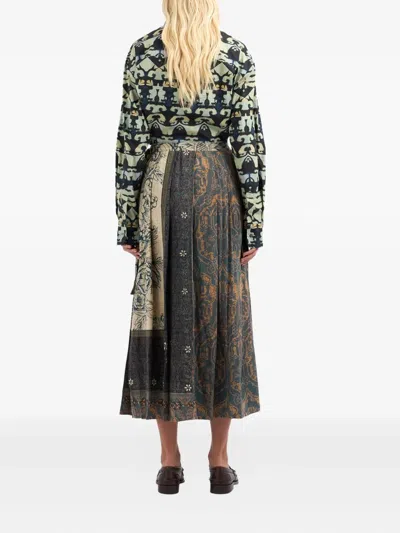Pierre-louis Mascia Dylan Maxi Pleated Skirt In Multi