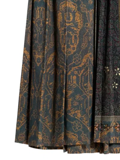 Pierre-louis Mascia Dylan Maxi Pleated Skirt In Multi