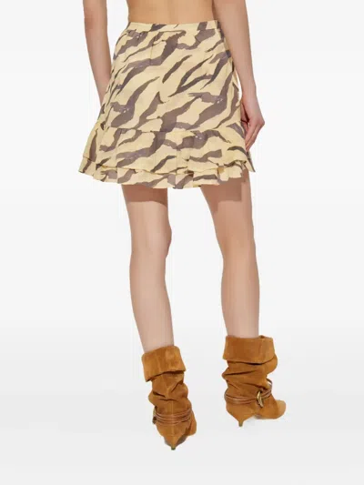 Iro Dauna Tiger-print Ruffled Mini Skirt In Multi