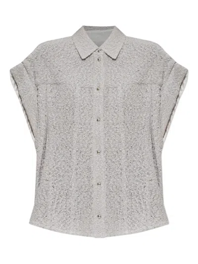 Iro Samyra Textured Button-fastening Shirt In Gray