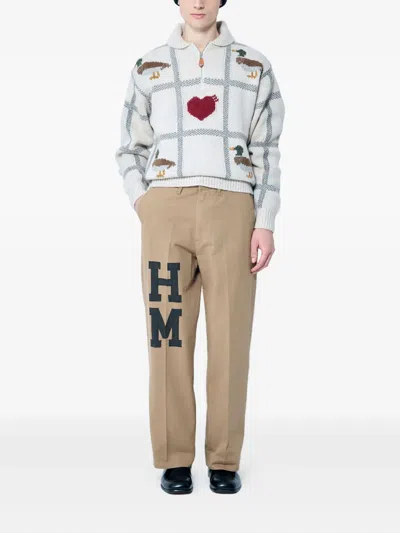 Human Made Logo-print Trousers In Brown