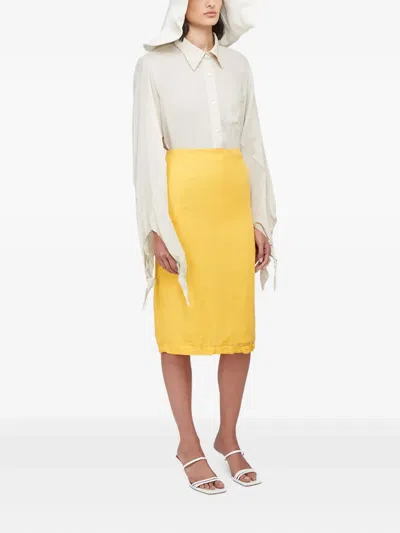 Rejina Pyo Zip-up Midi Skirt In Yellow