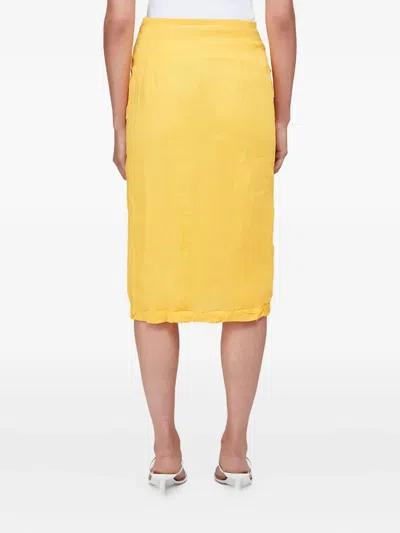 Rejina Pyo Zip-up Midi Skirt In Yellow