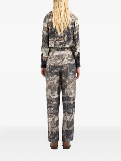 Pierre-louis Mascia Cialda Silk Printed Trousers In Multi
