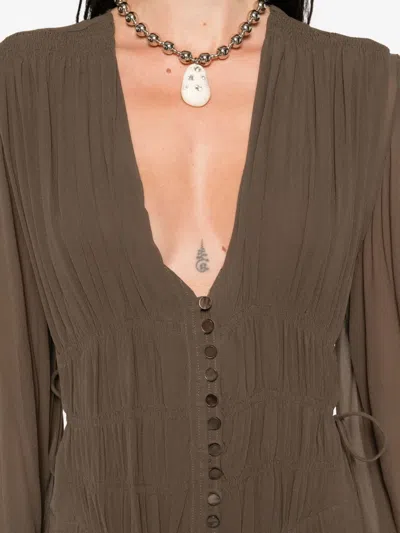 Isabel Marant Étoile Briane Khaki Viscose Dress In Brown