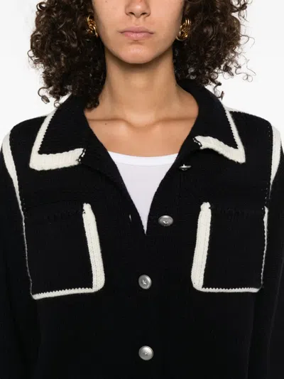 Pinko Cardigan With Contrasting Profiles In Black