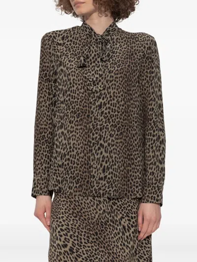 Zadig & Voltaire Leopard-print Tie-neck Blouse