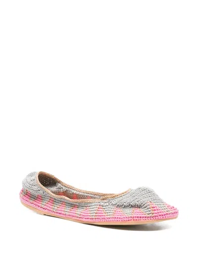 Slo_hand_made Crochet Trimmed Ballet Flats