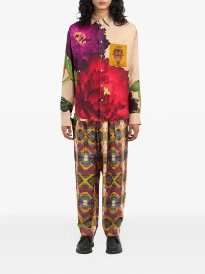 Pierre-louis Mascia Peony-print Pocket Shirt In Multi