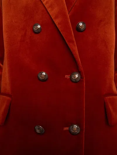 Zadig & Voltaire Double-breasted Cotton Blazer In Red
