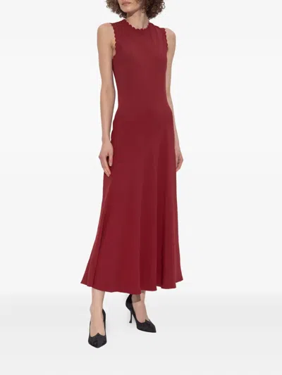 Ulla Johnson Scallop-trim Midi Dress In Red
