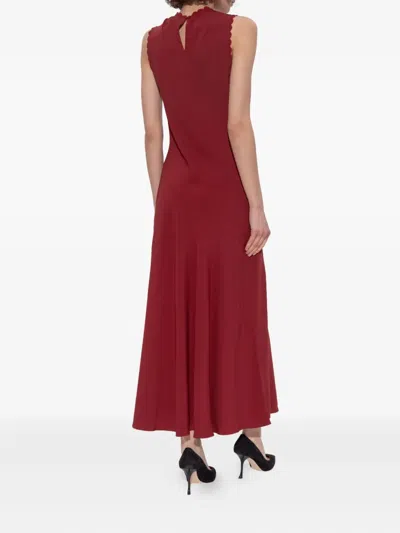 Ulla Johnson Scallop-trim Midi Dress In Red