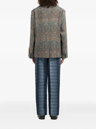 Pierre-louis Mascia Cakesc14 Damask-pattern Double-breasted Blazer In Animal Print