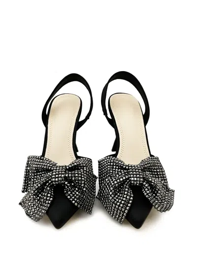 Twenty Four Haitch Bow-embellished Slingback Pumps