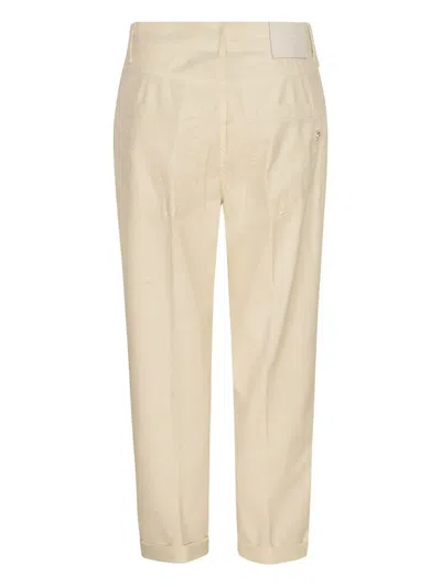 Dondup Button-fastening Cropped Trousers In Neutral