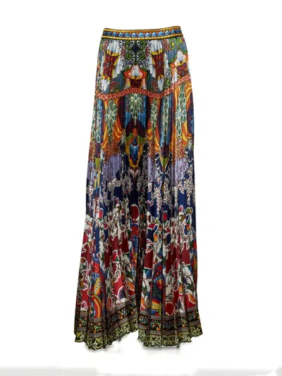 Alice And Olivia Pleated Printed Maxi Skirt