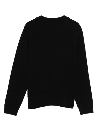 Balmain Textured Crew-neck Jumper In Black