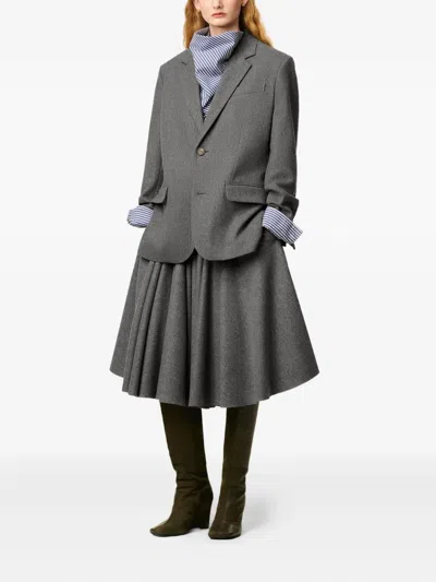 Ami Alexandre Mattiussi Grey Wool Loose Single Breasted Jacket Grey In Gray