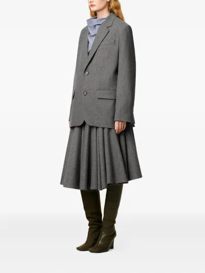 Ami Alexandre Mattiussi Grey Wool Loose Single Breasted Jacket Grey In Gray