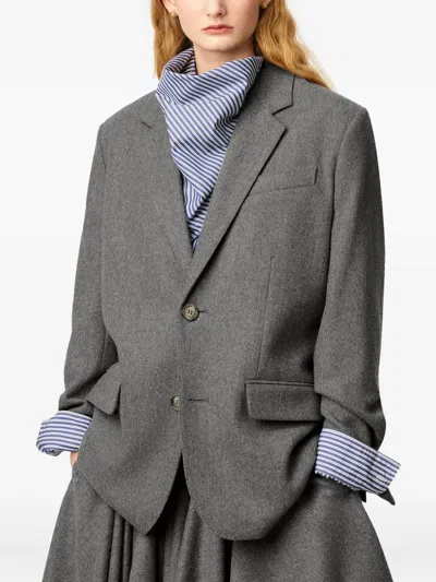 Ami Alexandre Mattiussi Grey Wool Loose Single Breasted Jacket Grey In Gray