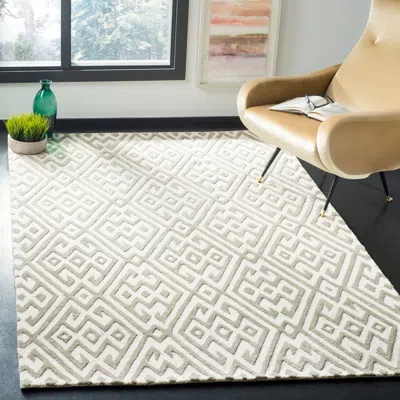 Safavieh Cambridge Hand Made Area Rug, Ivory / Grey Contemporary Style Non-shedding