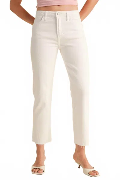 Just Black Denim High Rise Vintage Straight Jeans In White In White