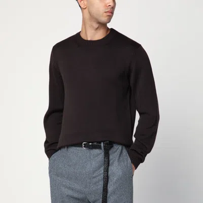 Roberto Collina Round-neck Long-sleeve Knitted Sweater In Black