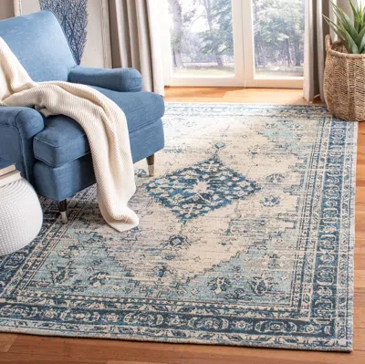 Safavieh Classic Vintage Machine Made Area Rug, Blue Traditional Style Easy Care In Blue