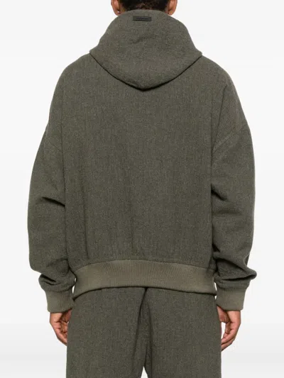 Fear Of God Mens Off Black Zip Relaxed-fit Wool-blend Hoodie In Brown