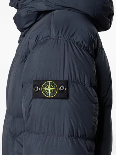 Stone Island Garment Dyed Crinkle Reps Ny Recycled Nylon Short Parka In Blue