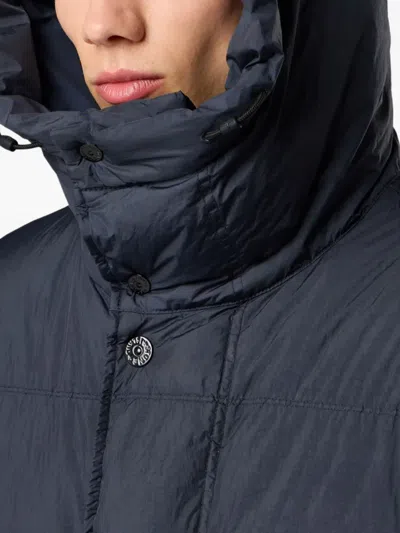 Stone Island Garment Dyed Crinkle Reps Ny Recycled Nylon Short Parka In Blue