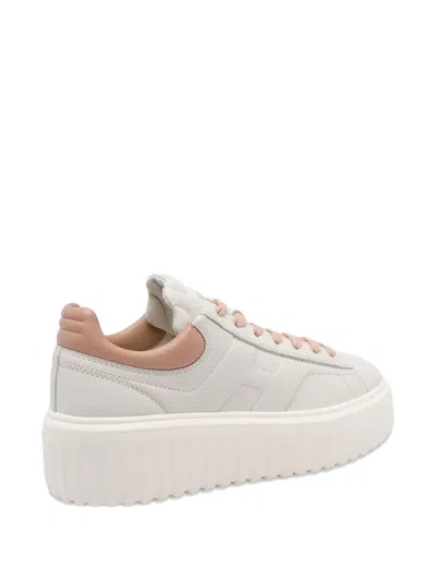 Hogan Chunky Platform Sneakers With Smooth And Textured Uppers In Neutral