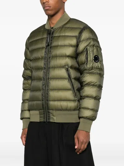 C.p. Company D.d. Shell Padded Bomber Jacket In Green
