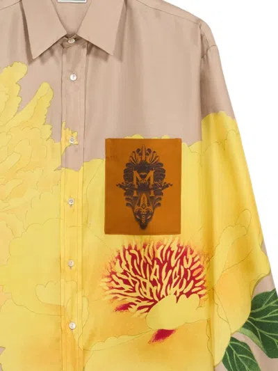 Pierre-louis Mascia Aloegots Peony-print Pocket Shirt In Multi