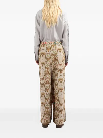 Pierre-louis Mascia Adanastr Floral-panelled Wide-leg Trousers In Multi