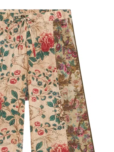 Pierre-louis Mascia Adanastr Floral-panelled Wide-leg Trousers In Multi