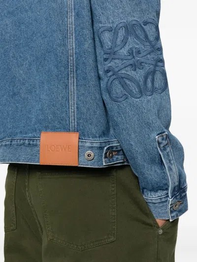 Loewe Denim Jacket Embroidered Sleeves In Blue
