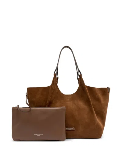 Gianni Chiarini Dua Suede Leather Shoulder Bag In Brown