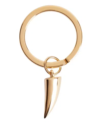 Giuseppe Zanotti Sharkiee Tooth-shaped Keyring In Gold