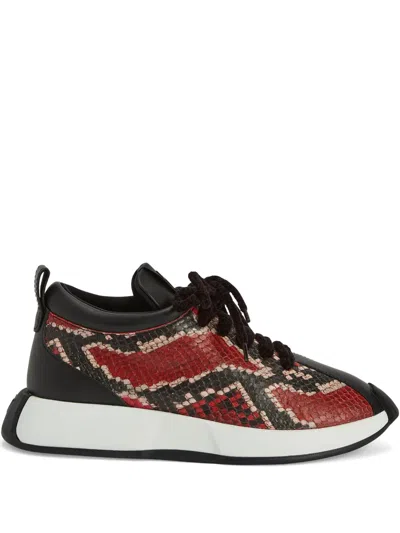 Giuseppe Zanotti Ferox Snakeskin-effect Lace-up Sneakers