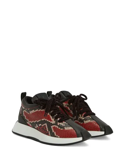Giuseppe Zanotti Ferox Snakeskin-effect Lace-up Sneakers