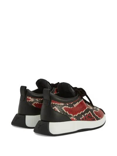 Giuseppe Zanotti Ferox Snakeskin-effect Lace-up Sneakers