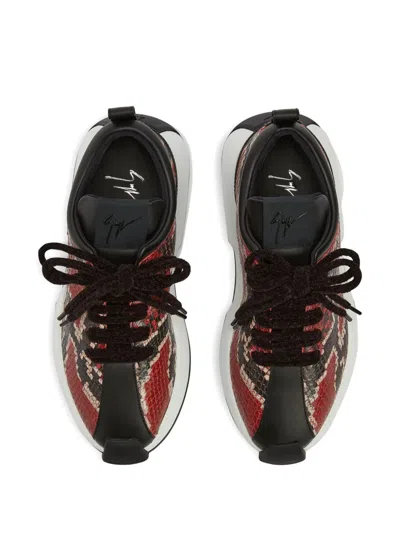 Giuseppe Zanotti Ferox Snakeskin-effect Lace-up Sneakers