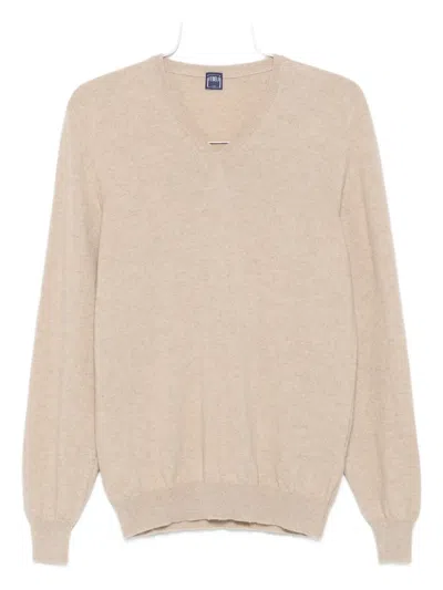 Fedeli V-neck Sweater In Neutral
