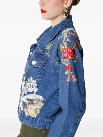 Lethicia Bronstein Floral Embroidered Denim Jacket