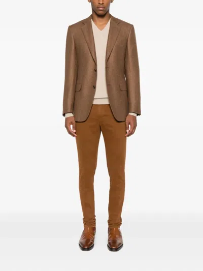 Fedeli V-neck Sweater In Neutral