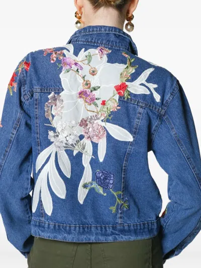 Lethicia Bronstein Floral Embroidered Denim Jacket